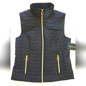 Black Rivet Women Petite Black Vest Jacket Quilted Size PS Zip Pockets Lined NWT